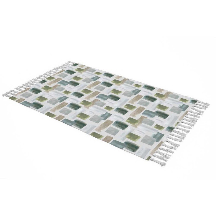 شال مبل طرح باران مستطیلی کدQ2SH1064 سایز 98x180 سانتی متر
