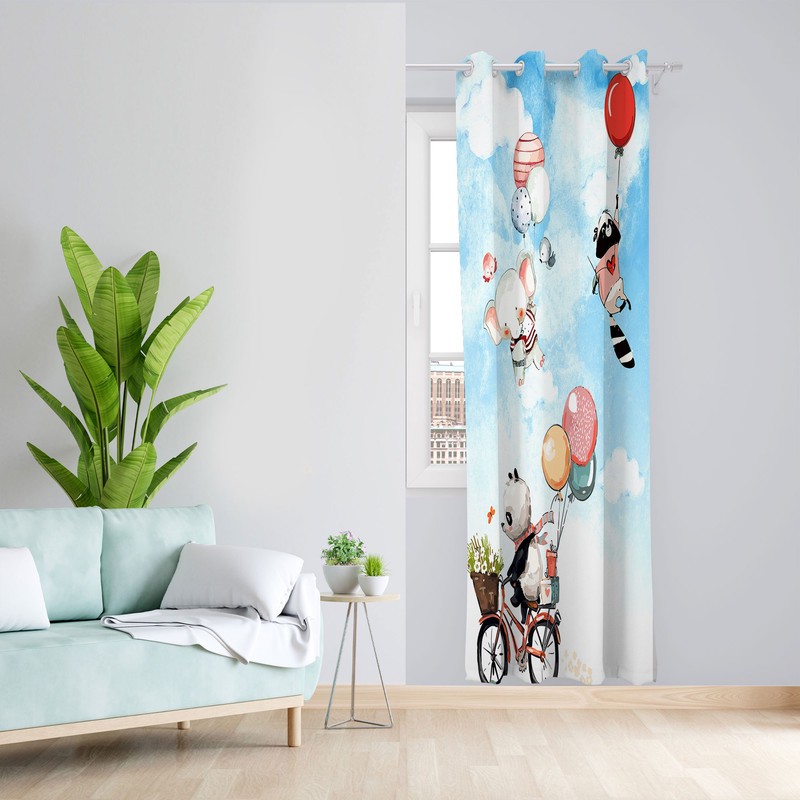 پرده مدل اتاق کودک مخمل پانچی کد 2509 سایز 140x200 سانتی متر