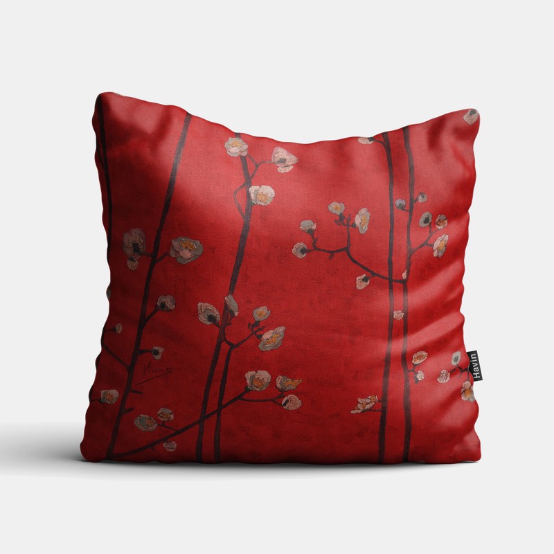 کاور کوسن هاوین مدل Vincents Red Flowers بسته 2 عددی