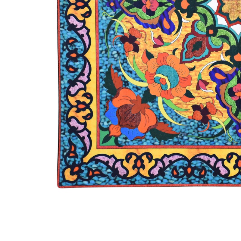 رومیزی مدل مخمل طرح کاشی کد 107