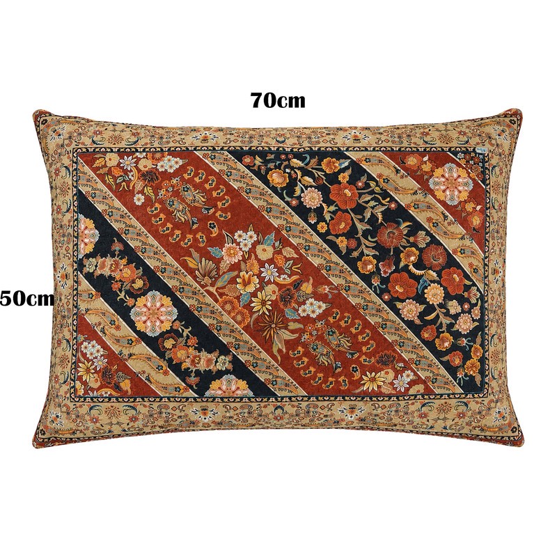 روبالشی مدل مخمل پورشه طرح ترمه کد ROB-0063 سایز 7050 سانتی متر بسته دو عددی