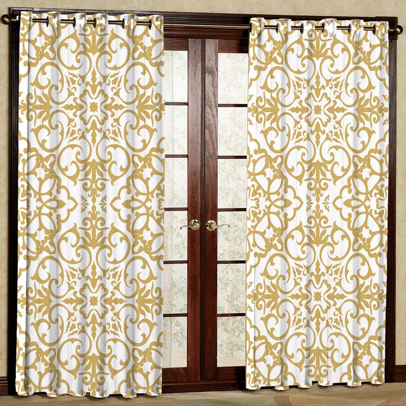 پرده بارمان دکور طرح مدرن طلایی مدل مخمل پانچی کد 1901 W سایز 140x280 سانتی متر
