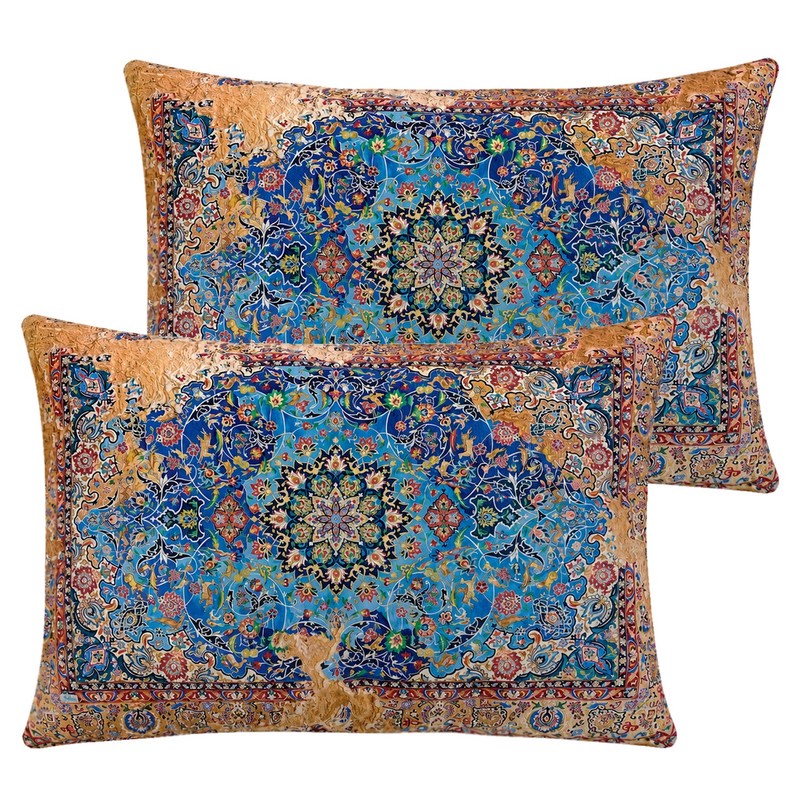 روبالشی مدل مخمل پورشه طرح کتیبه کد ROB-0064 سایز 7050 سانتی متر بسته دو عددی