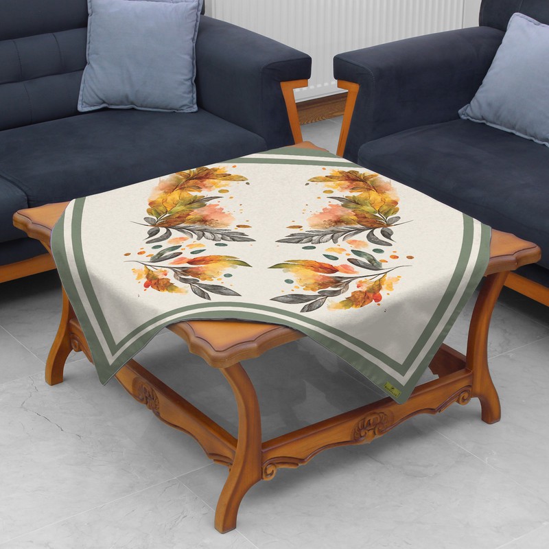رومیزی ریحانلوکس مدل برگ پاییز RH132 سایز 97x97 سانتیمتر