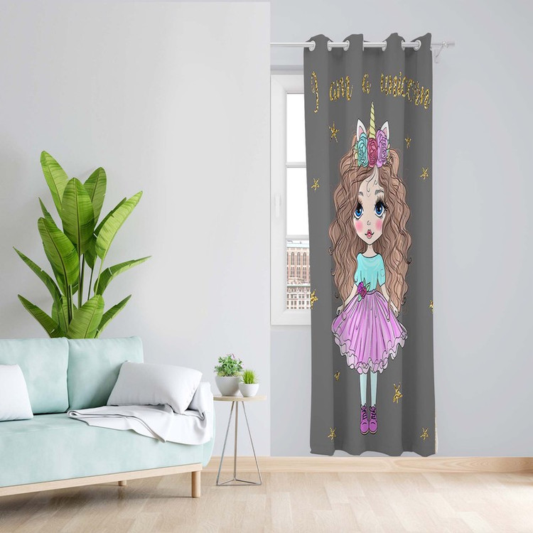پرده طرح اتاق کودک مدل مخمل پانچی کد 5087 z سایز 140x200 سانتی متر