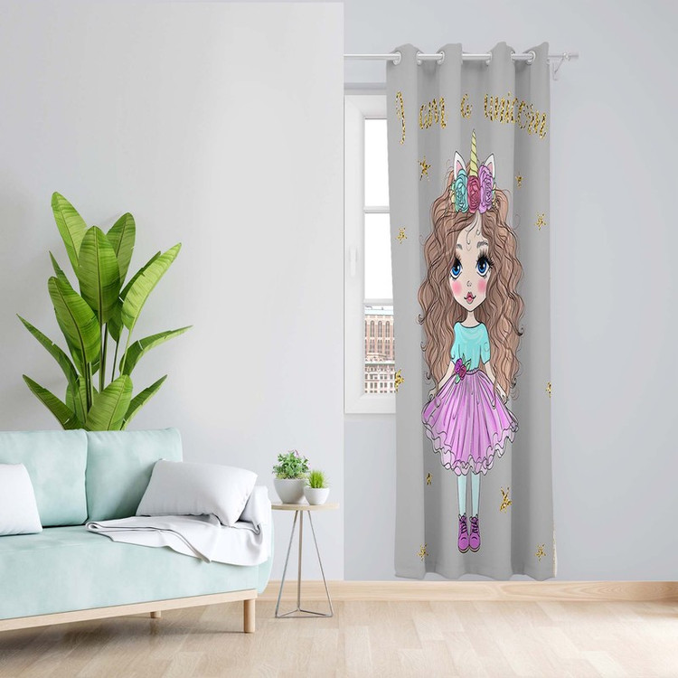 پرده طرح اتاق کودک مدل مخمل پانچی کد 5087 z سایز 140x200 سانتی متر