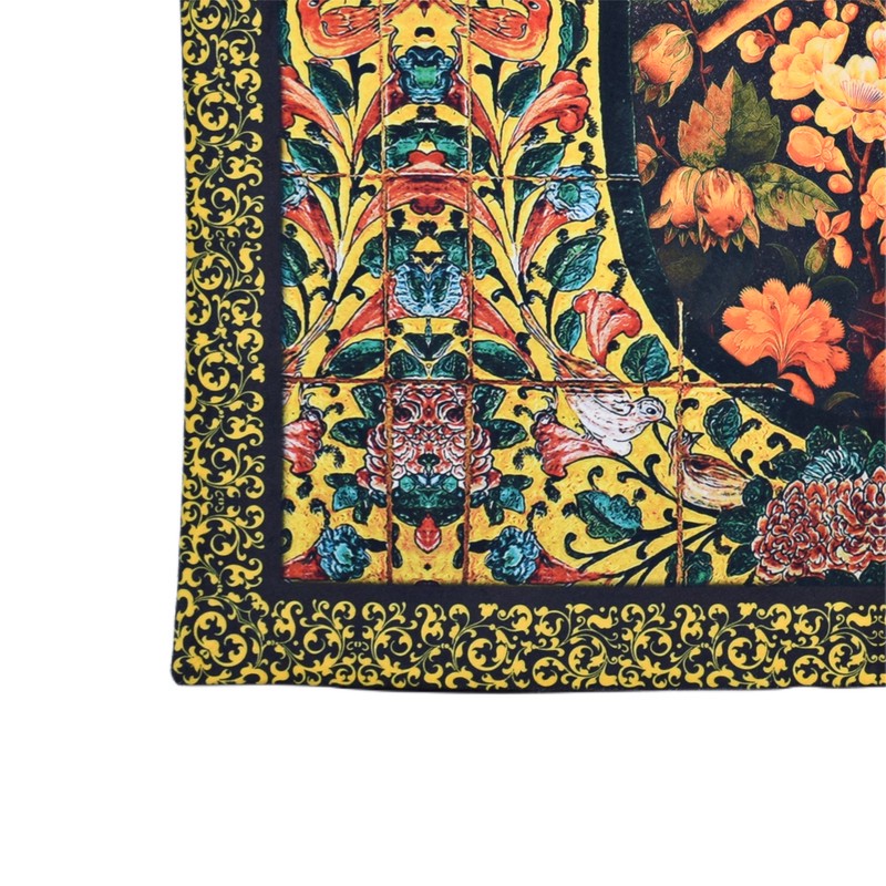 رومیزی مدل مخمل طرح گل و مرغ کد 109