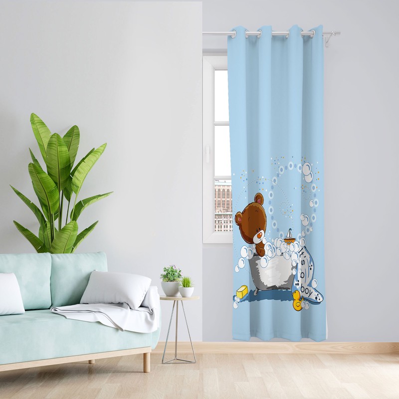 پرده مدل اتاق کودک مخمل پانچی کد 1025 سایز 140x280 سانتی متر