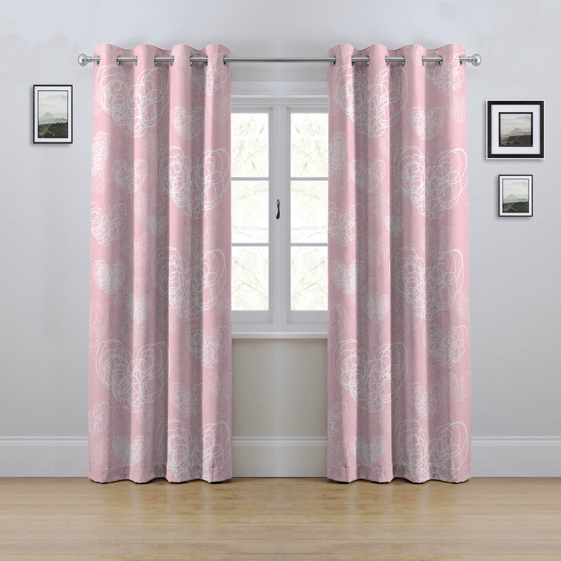 پرده مدل پانچی طرح قلب سایز 280x145 سانتی متر