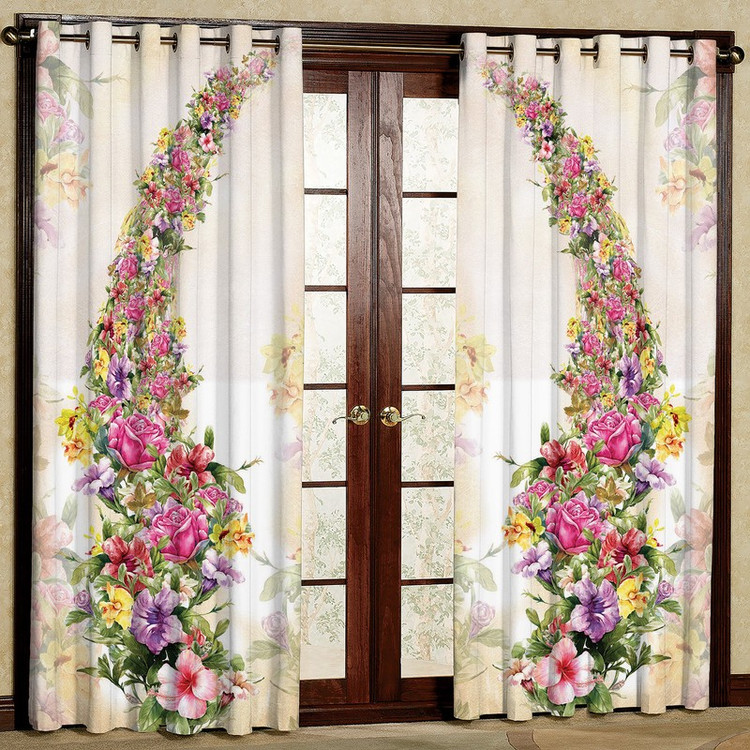 پرده مدل مخمل پانچی طرح گل کد 1034 سایز 200x140 سانتی متر