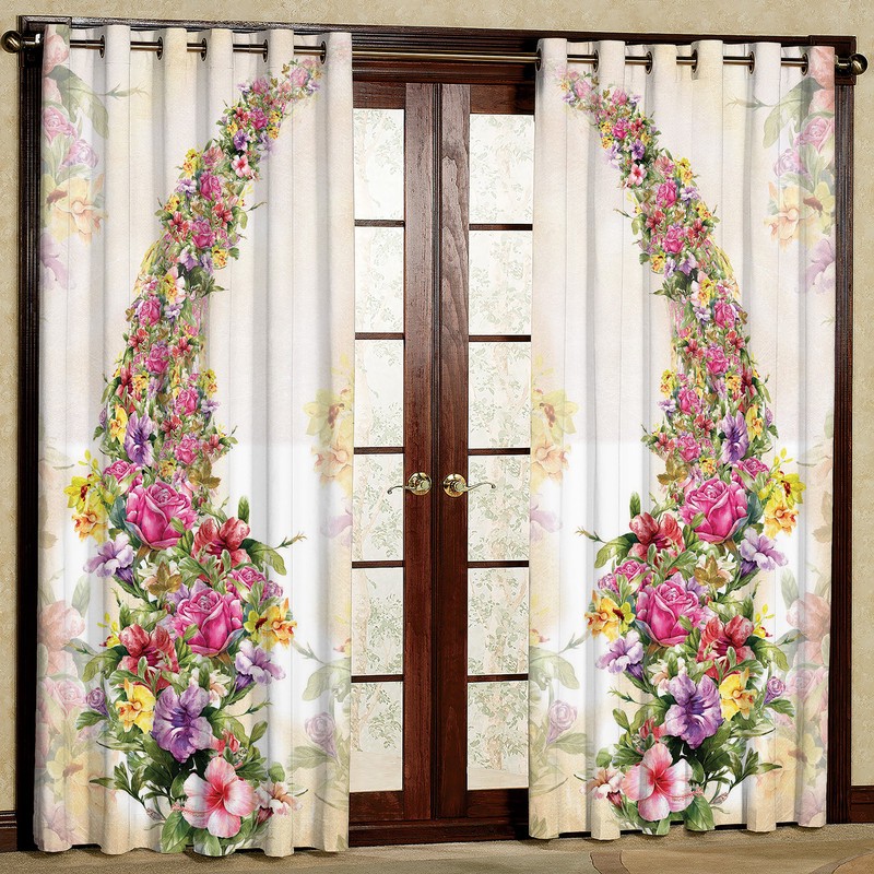 پرده مدل مخمل پانچی طرح گل کد 1034 سایز 200x140 سانتی متر