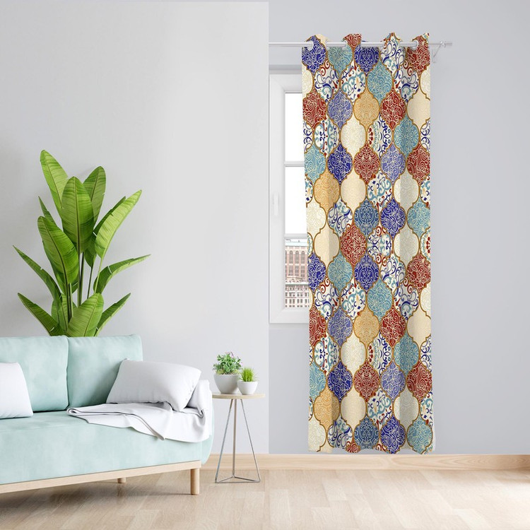 پرده طرح سنتی مدل مخمل پانچی کد 1389 z سایز 140x200 سانتی متر