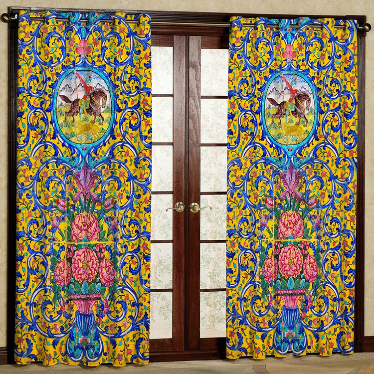 پرده مدل طرحدار سنتی مخمل پانچی کد1819 سایز 200x140 سانتی متر