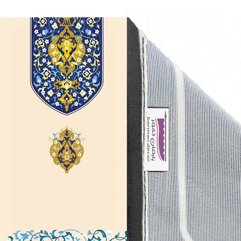 پرده بارمان دکور طرح سنتی مدل هازان پانچی کد 1538 W سایز 140x280 سانتی متر