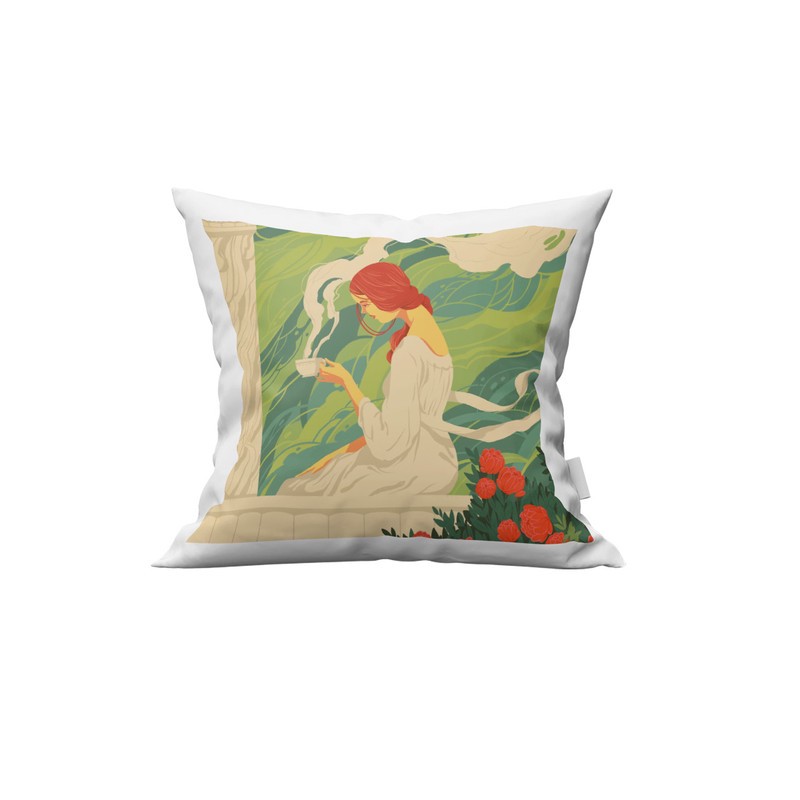 کاور کوسن طرح نقاشی دختر مدل K588