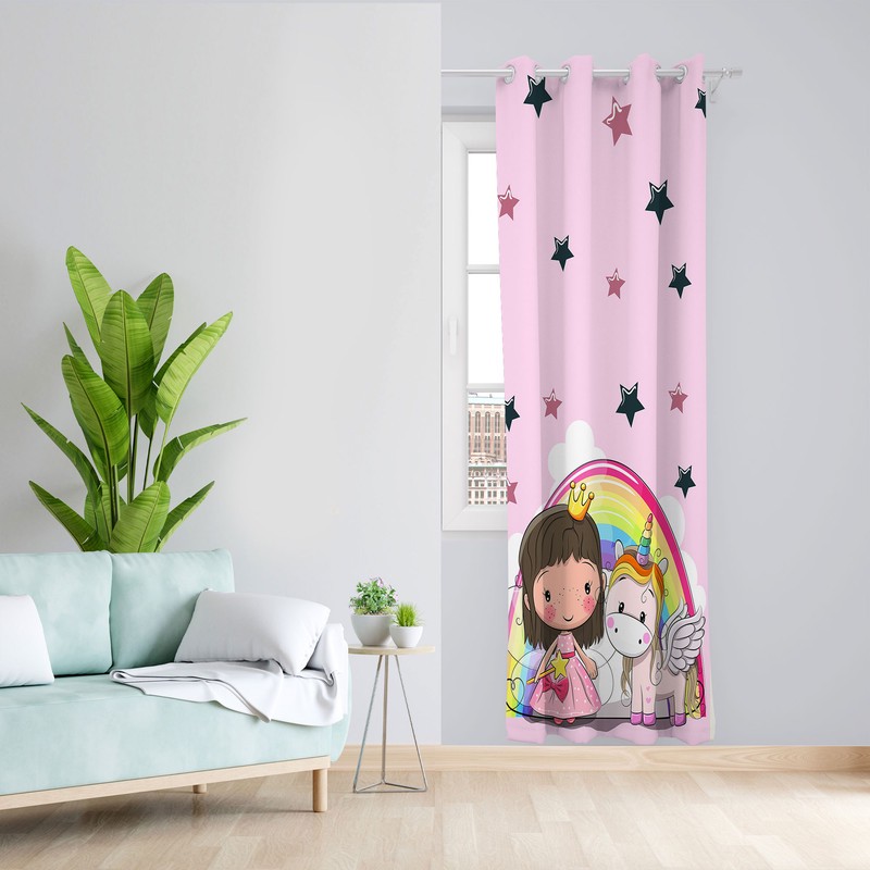 پرده مدل اتاق کودک مخمل پانچی کد 4387 سایز 140x200 سانتی متر