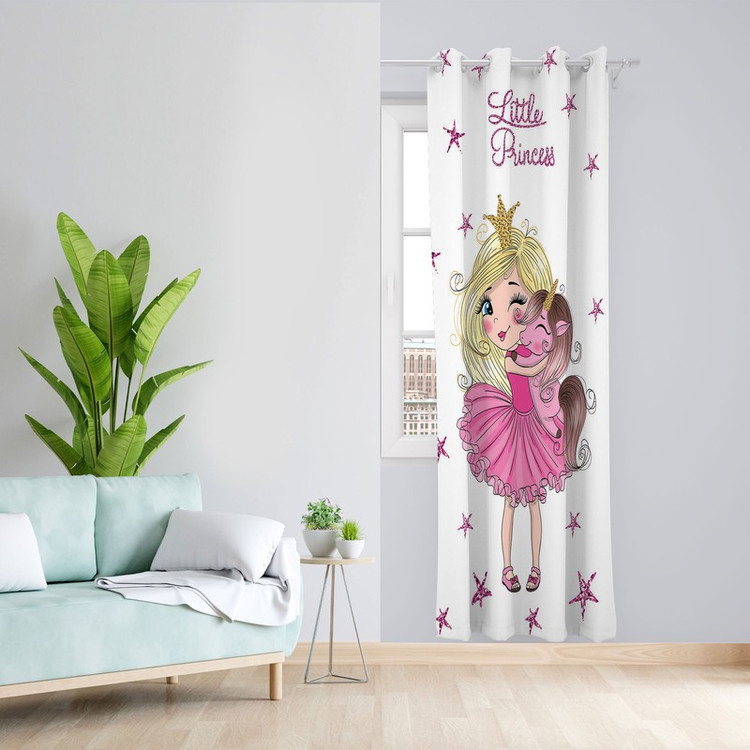 پرده مدل دخترانه پانچی کد 1027 سایز 140x280 سانتی متر