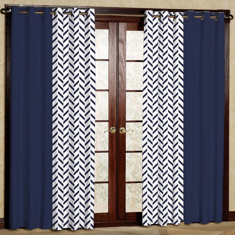 پرده بارمان دکور طرح زیگزاگ مدل هازان پانچی کد 80-1579 W سایز 140x280 سانتی متر