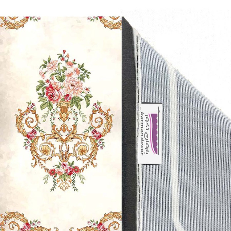 پرده بارمان دکور طرح ترنج مدل هازان پانچی کد 5328 W سایز 140x280 سانتی متر