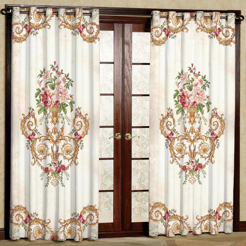 پرده بارمان دکور طرح ترنج مدل هازان پانچی کد 5328 W سایز 140x280 سانتی متر