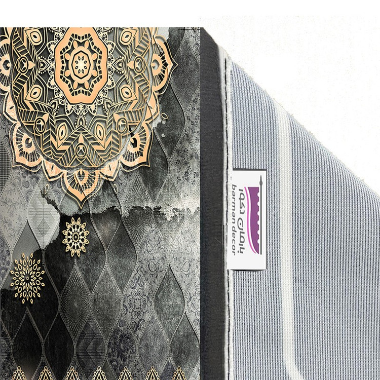 پرده بارمان دکور طرح ترنج مدل مخمل پانچی کد 94-4793 W سایز 140x200 سانتی متر