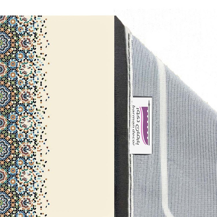 پرده بارمان دکور طرح اسلیمی مدل مخمل پانچی کد 4994LR W سایز 140x200 سانتی متر