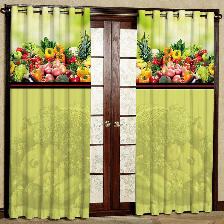 پرده مدل میوه هازان پانچی کد 1157 سایز 140x200 سانتی متر