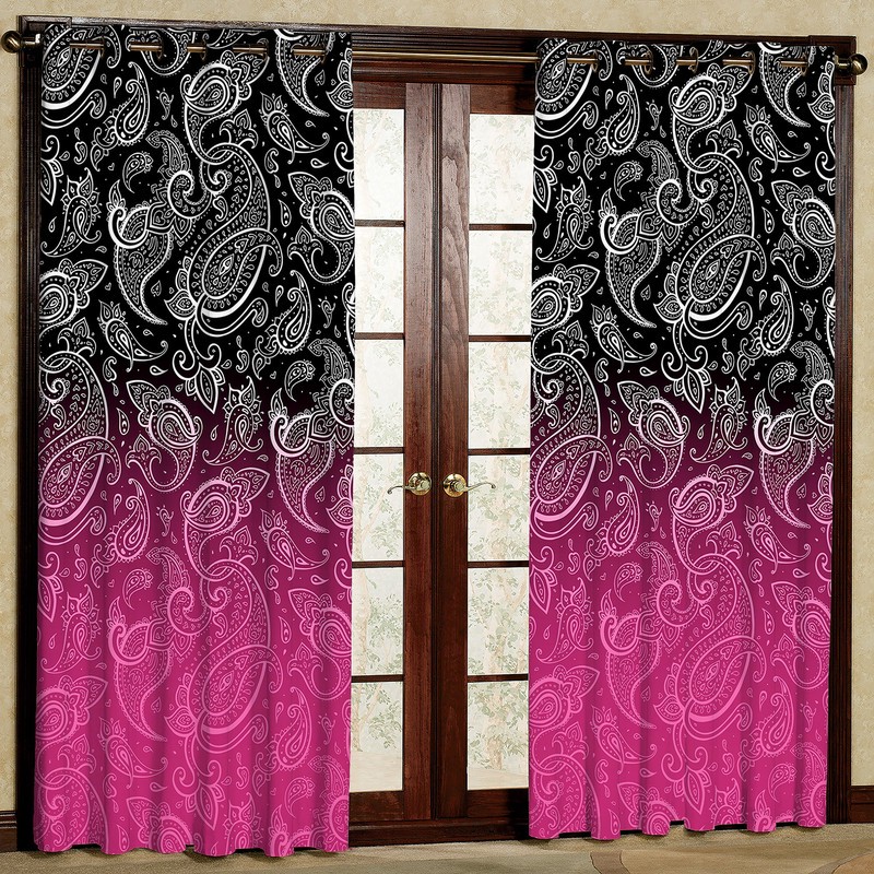پرده مدل بته جقه مخمل پانچی کد 4302 سایز 200x140 سانتی متر
