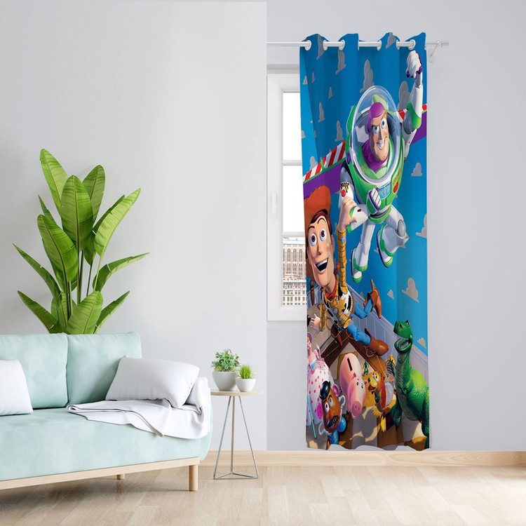 پرده مدل کارتون اسباب بازی ها مخمل پانچی کد 4124 سایز 140x200 سانتی متر