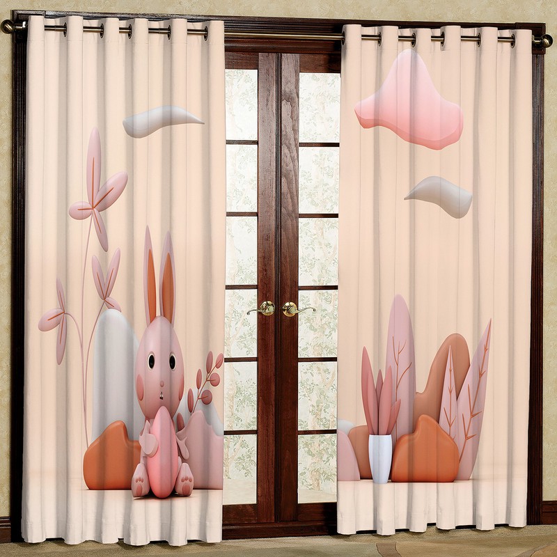 پرده مدل خرگوش هازان پانچی کد 2309 سایز 140x200 سانتی متر