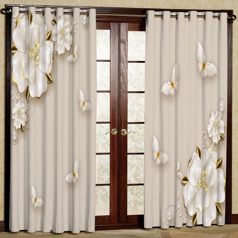 پرده طرح گل مدل هازان پانچی کد 1078 H سایز 280x140 سانتی متر
