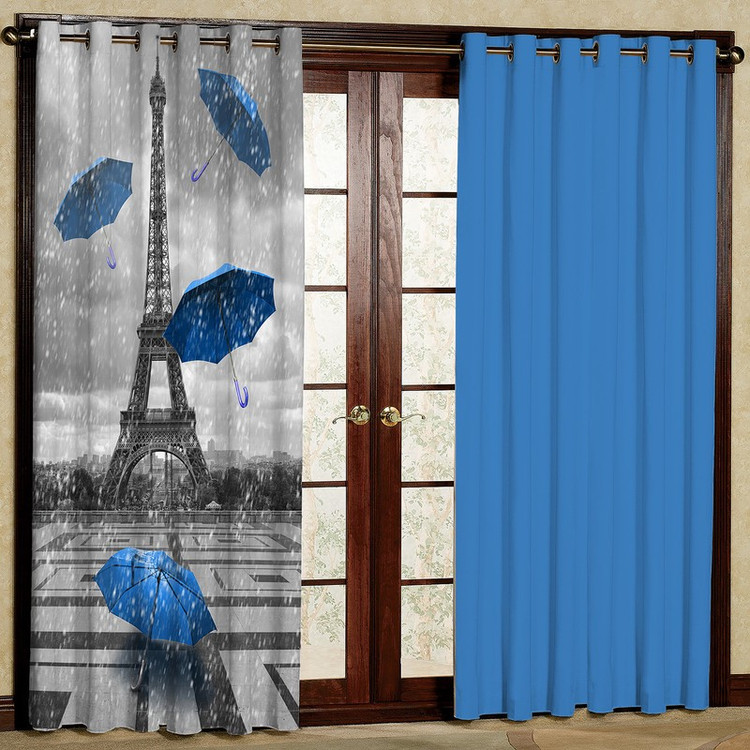 پرده مدل برج و چتر مخمل پانچی کد 369a سایز 140x280 سانتی متر