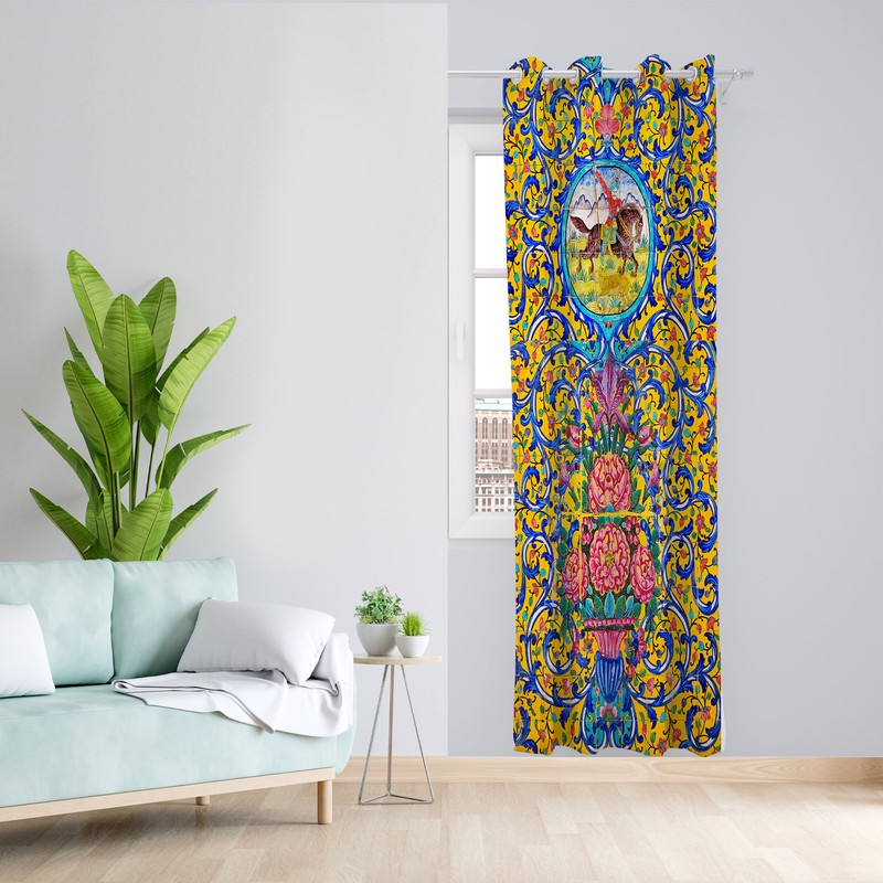 پرده طرح سنتی مدل مخمل پانچی کد 1819 z سایز 140x200 سانتی متر