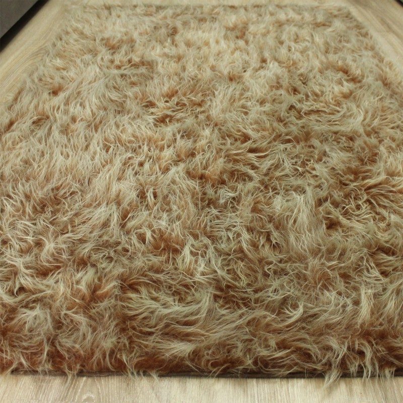 فرش ماشینی آقای طرح مدل Rectangle زمینه نسکافه ای