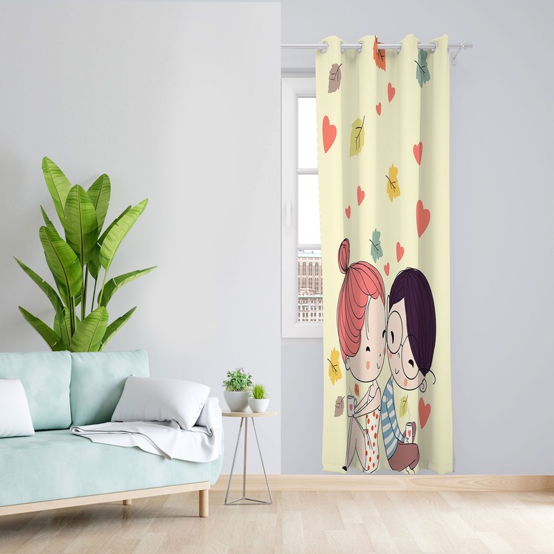 پرده مدل اتاق کودک مخمل پانچی طرح دخترانه کد 1341 سایز 140x280 سانتی متر