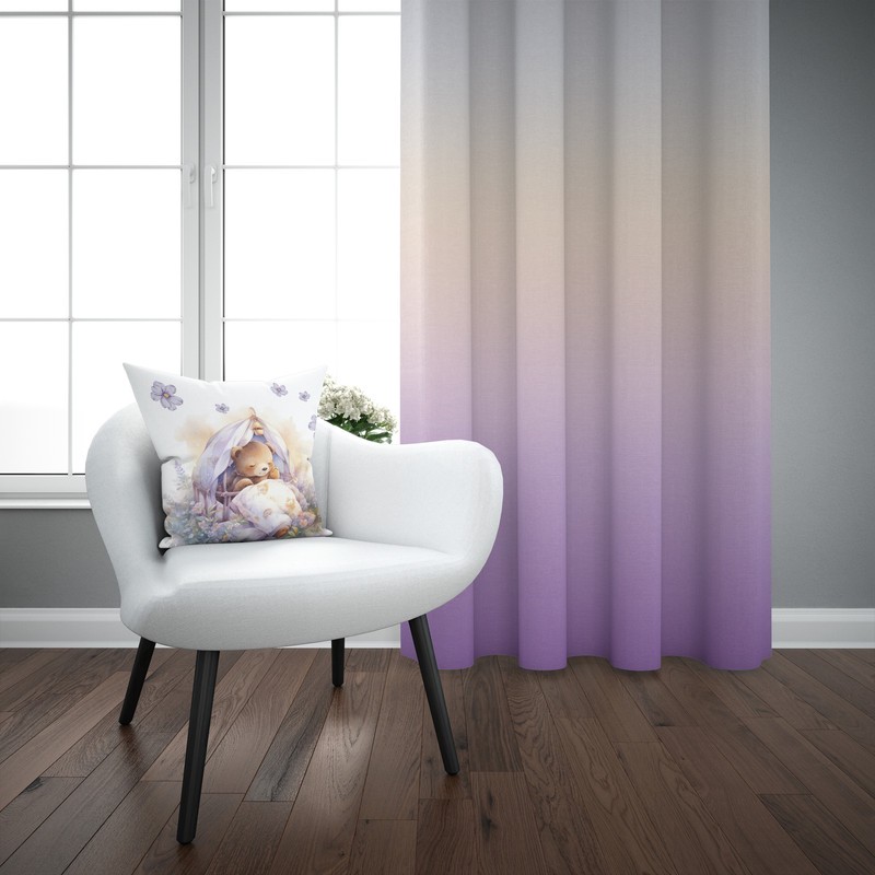 پرده مدل اتاق کودک طرح خرس خوابالو کهشکانی سایز 140x280 سانتی متر