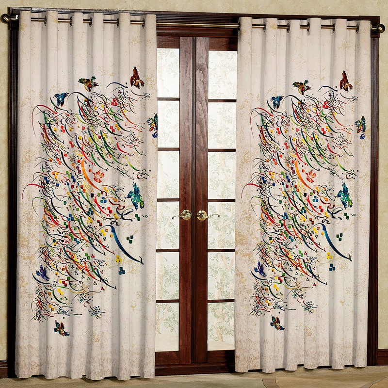 پرده مدل مخمل پانچی کد 1148T2 سایز 200x140 سانتی متر