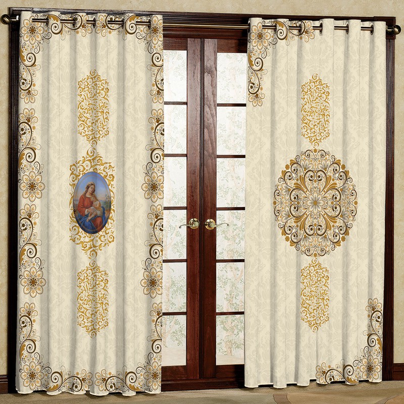 پرده مدل طرحدار مخمل پانچی کد 1809a سایز 200x140 سانتی متر