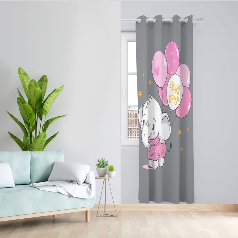 پرده مدل دخترانه مخمل پانچی کد 4270 سایز 140x200 سانتی متر