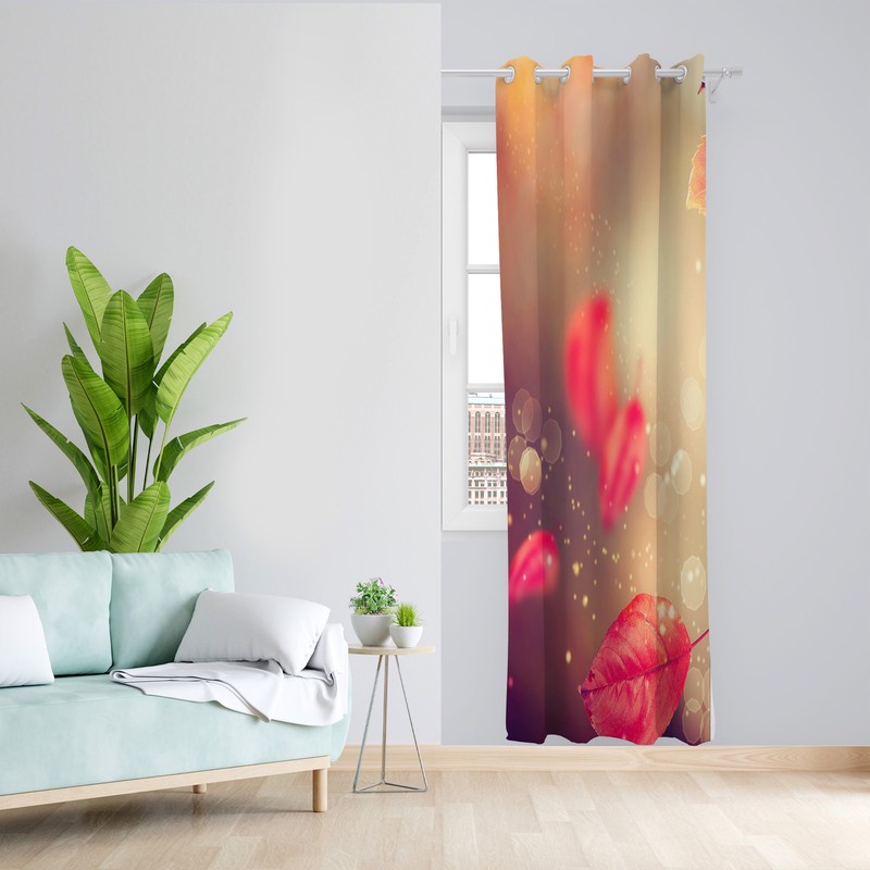 پرده طرح برگ مدل مخمل پانچی کد L 656 Z سایز 140x200 سانتی متر