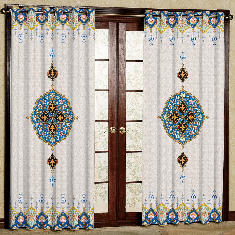 پرده طرح ترنج مدل مخمل پانچی کد 4197 W سایز 140x200 سانتی متر