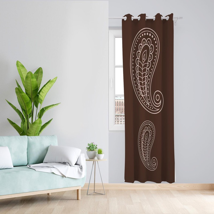 پرده طرح بته جقه 2 مدل مخمل پانچی کد z1363 سایز 140x200 سانتی متر
