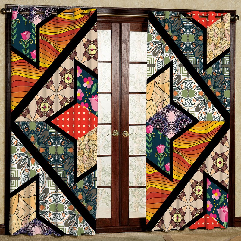 پرده مدل مخمل پانچی کد 2611 سایز 140x280 سانتی متر