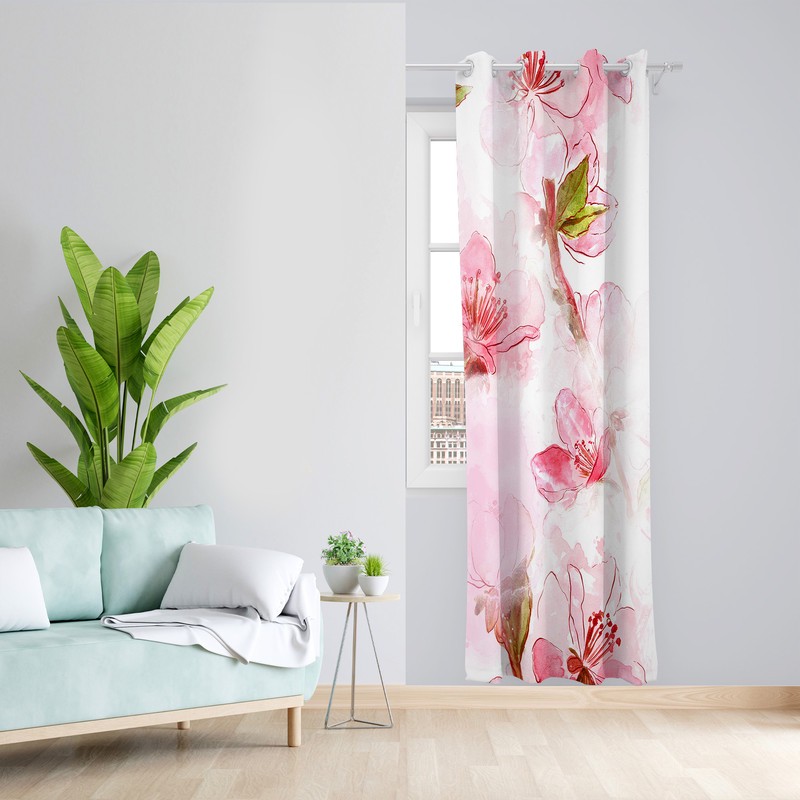پرده طرح شکوفه مدل مخمل پانچی کد L 262 Z سایز 140x200 سانتی متر