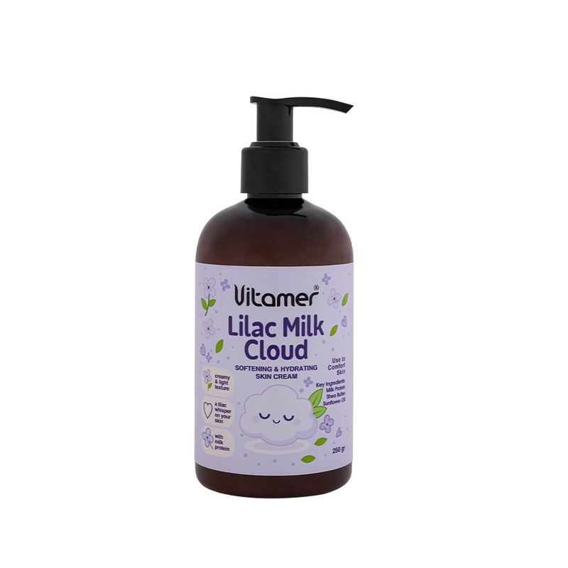 کرم مرطوبکننده و آبرسان بدن ویتامر مدل Lilac Milk مناسب برای انواع پوست حجم 250 میلیلیتر