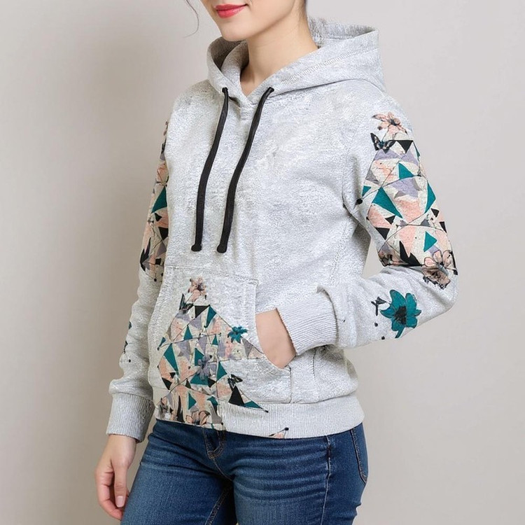 هودی زنانه طرح Flower کد A34