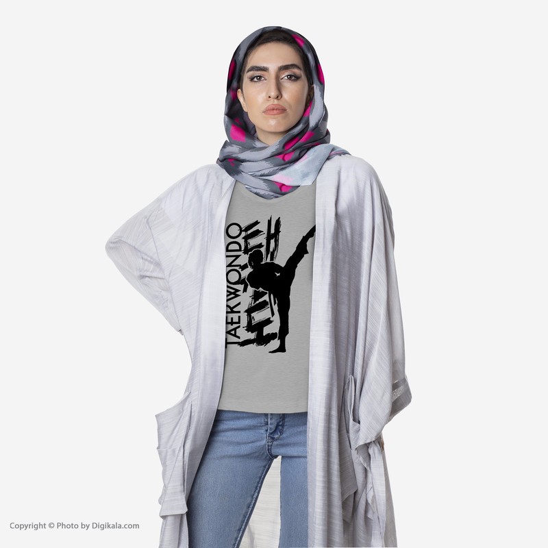 تی شرت آستین کوتاه زنانه طرح تکواندو مدل S351