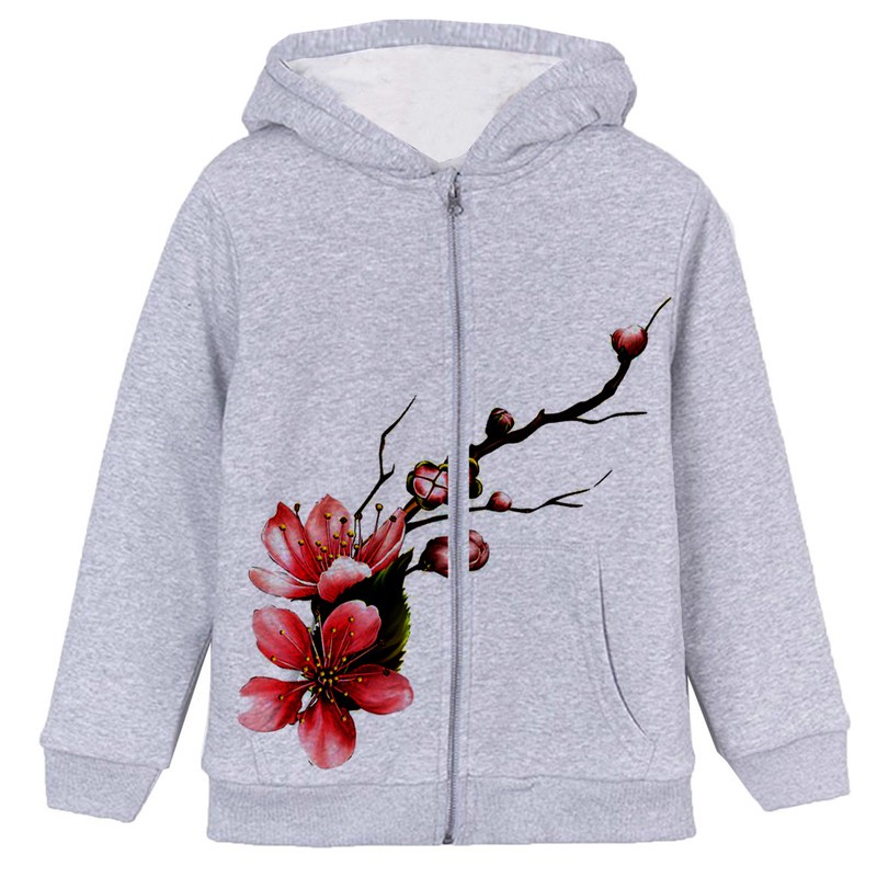سویشرت دخترانه مدل شکوفه وشاخه کد F46